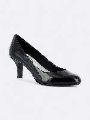 Women's Glossy High Heeled Shoes,Black