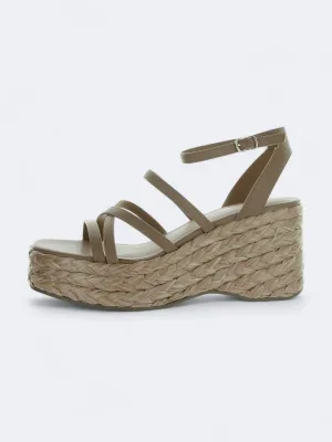Women's Textured High Heeled Shoes,Beige