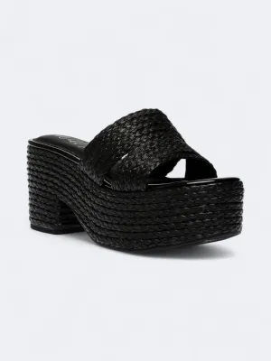 Women's Textured High Heeled Shoes,Black