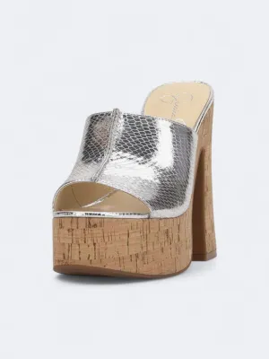 Women's Textured High Heeled Shoes,Silver
